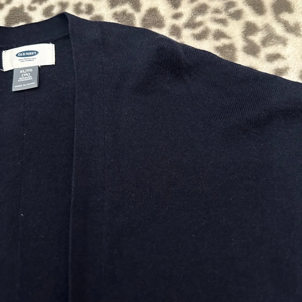 Old Navy Open Front Cardigan Sweater in Navy Blue Size XL 14 Girls